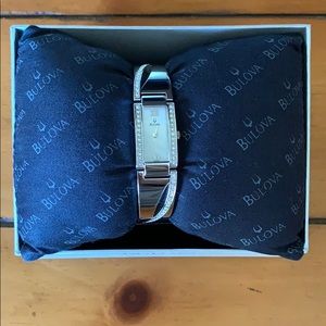 Sliver with diamond accents Bulova watch